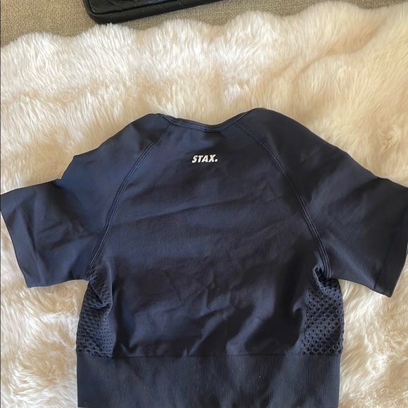 Stax.  Women's Blue Crop Top #129 - Picture 2 of 7